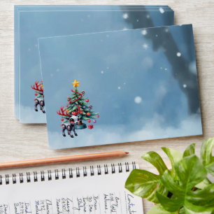 Cute Cyberpunk Reindeer with Christmas Tree Envelope