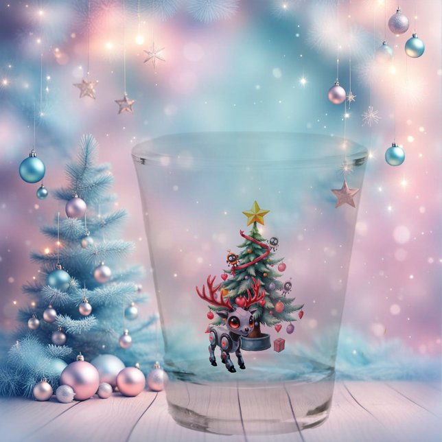 Cute Cyberpunk Reindeer with Christmas Tree Shot Glass (Creator Uploaded)