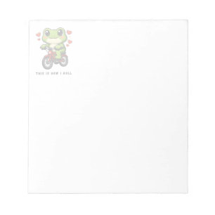Cute Cycling Frog   Kawaii Frog Bicycle Art Notepad