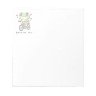 Cute Cycling Frog | Kawaii Frog Bicycle Art Notepad