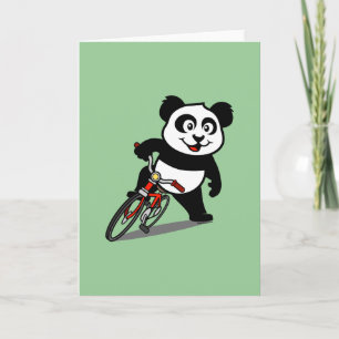 Cute Cycling Panda Card