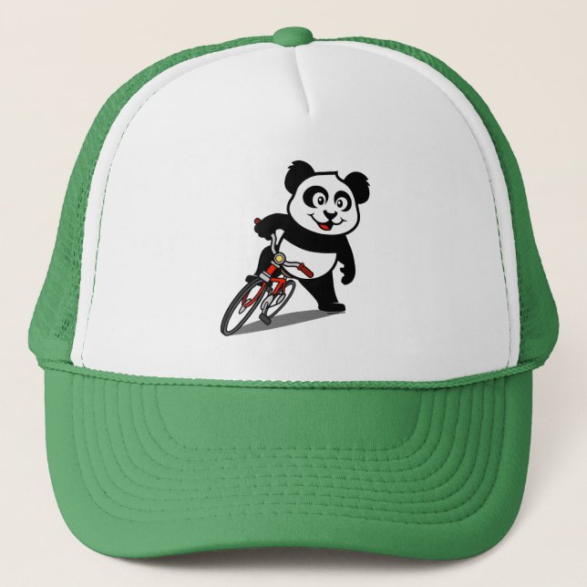 Cute Cycling Panda Trucker Hat (Front)