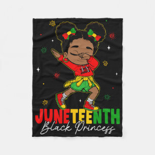 Cute Dabbing Black Girl Toddler Black Princess Jun Fleece Blanket