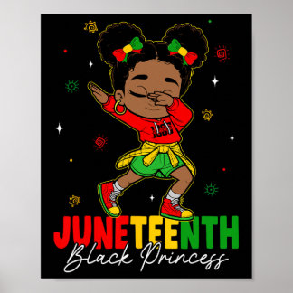 Cute Dabbing Black Girl Toddler Black Princess Jun Poster