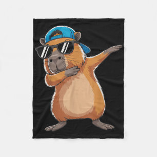 Cute Dabbing Capybara Boys Men Toddler Fun Capy Lo Fleece Blanket