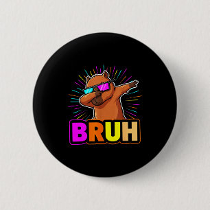 Cute Dabbing Capybara Funny Animal Meme Capy Lover 6 Cm Round Badge