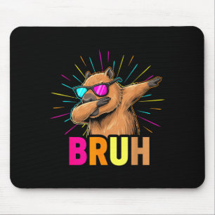 Cute Dabbing Capybara Funny Animal Meme Capy Lover Mouse Pad