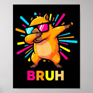 Cute Dabbing Capybara Funny Animal Meme Capy Lover Poster