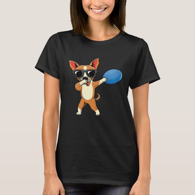 Cute Dabbing Chihuahua Dog Dab Boys Frisbee Disc G T-Shirt (Front)