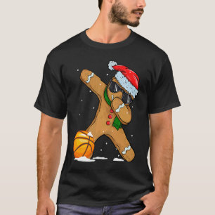 Cute Dabbing Christmas Gingerbread Basketball T-Shirt