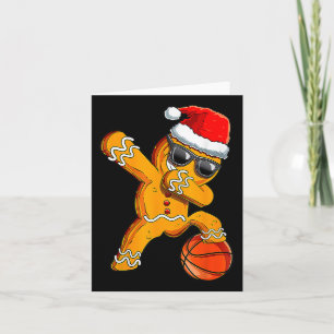 Cute Dabbing Christmas Gingerbread Cool Bysketbyll Card