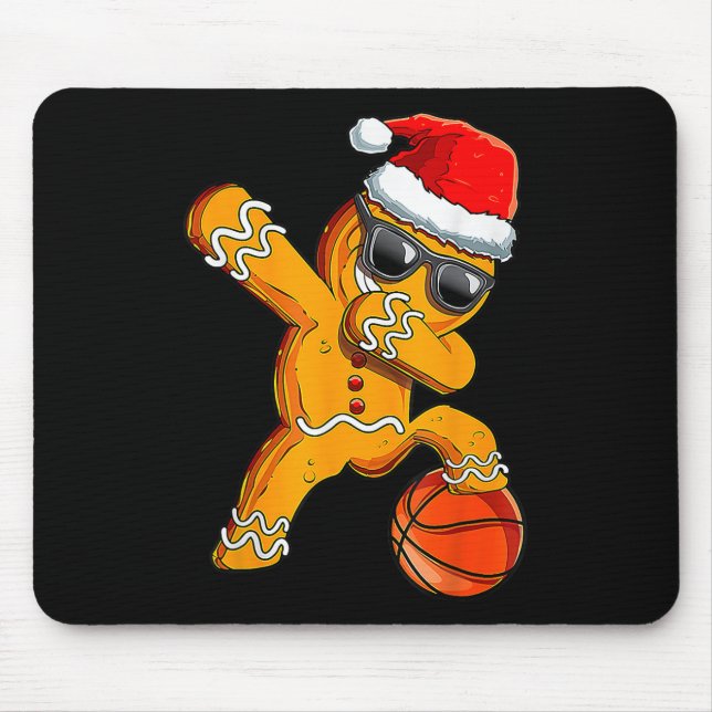 Cute Dabbing Christmas Gingerbread Cool Bysketbyll Mouse Pad (Front)