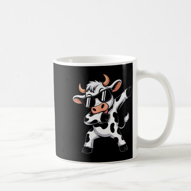 Cute Dabbing Cow Clothes Men Toddler Boys Farm Ani Coffee Mug (Right)