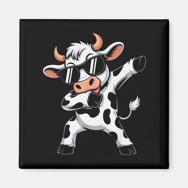 Cute Dabbing Cow Clothes Men Toddler Boys Farm Ani Magnet (Front)