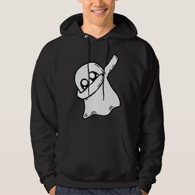 Cute Dabbing Ghost Dab Dance Gesture Pose Hallowee Hoodie (Front)