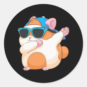 Cute Dabbing Hamster Funny Famous Dab Dance Pose P Classic Round Sticker