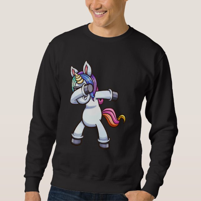 Cute Dabbing Magical Unicorn For Boys Girls  Kids  Sweatshirt (Front)