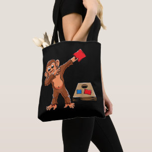 Cute Dabbing Monkey Cornhole Boys Birthday Girls Tote Bag