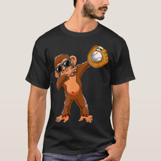 Cute Dabbing Monkey Lovers Dab Baseball Girls Boys T-Shirt