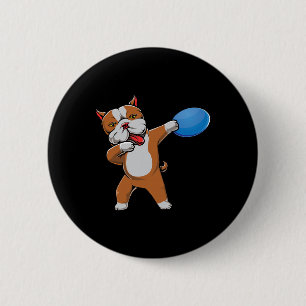 Cute Dabbing Pitbull Disc Golf Lover Pit Bull Pet  6 Cm Round Badge