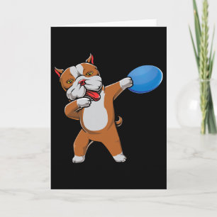 Cute Dabbing Pitbull Disc Golf Lover Pit Bull Pet Card
