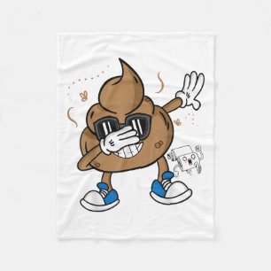 Cute Dabbing Poop Shirt - Funny Emoticon I Pooped  Fleece Blanket