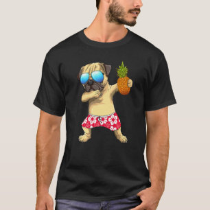 Cute Dabbing Pug Dog Pineapple Tropical Fruit Summ T-Shirt