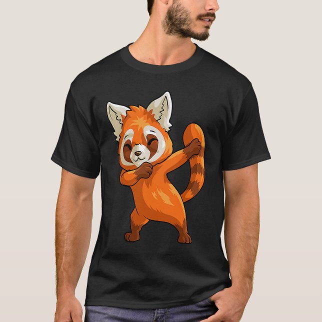 Cute Dabbing Red Panda For Boys Girls  Red Panda T-Shirt (Front)