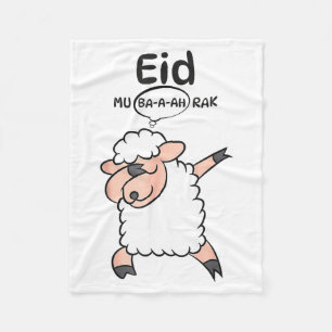 Cute Dabbing Sheep Eid Mu-ba-a-ah-rak Eid Al Adha Fleece Blanket
