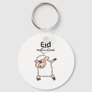 Cute Dabbing Sheep Eid Mu-ba-a-ah-rak Eid Al Adha Key Ring