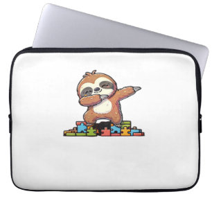 Cute Dabbing Sloth Autism Awareness Autistic Kids  Laptop Sleeve