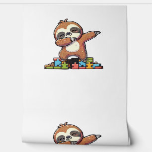 Cute Dabbing Sloth Autism Awareness Autistic Kids Wallpaper