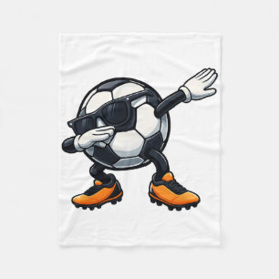Cute Dabbing Sungles Footll Soccer Ll Cartoon Funn Fleece Blanket