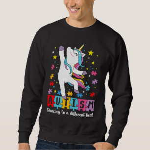 Cute Dabbing Unicorn Autism Dancing To A Different Sweatshirt