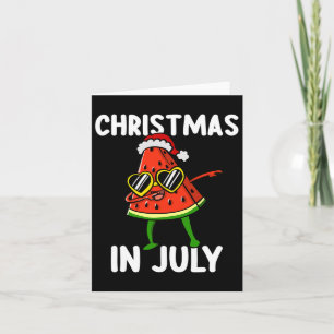 Cute Dabbing Watermelon Christmas In July Summer V Card