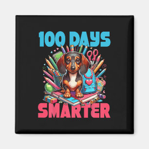 Cute Dachshund 100th Day Of School 100 Days Smarte Magnet