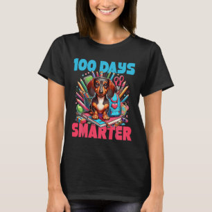 Cute Dachshund 100th Day Of School 100 Days Smarte T-Shirt