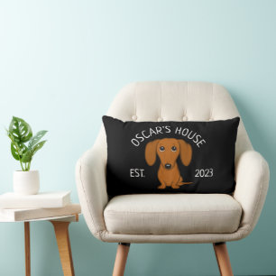Cute Dachshund Cartoon Dag Personalized Lumbar Cushion