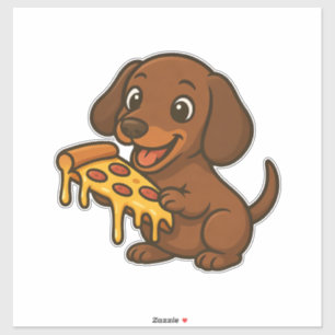 Cute Dachshund cartoon pizza pizza lover dog