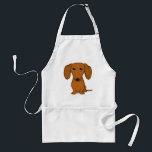 Cute Dachshund | Cartoon Wiener Dog Standard Apron<br><div class="desc">Cute Doxie Cartoon Dog</div>