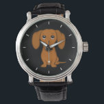 Cute Dachshund | Cartoon Wiener Dog Watch<br><div class="desc">This original wiener dog wrist watch is available in assorted styles for men, women and kids. A cool fashion accessory that makes a great gift for smooth coated red Dachshund lovers. Visit Jenn’s Doodle World for many more stylish dog breed watches.</div>