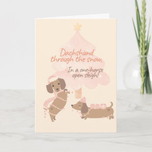 Cute Dachshund Christmas Card   Funny Dog Holiday 