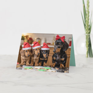 Cute Dachshund Christmas Cookies Card