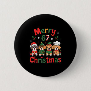 Cute Dachshund Christmas Design Funny Holiday Dog 6 Cm Round Badge