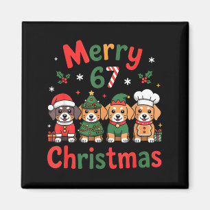 Cute Dachshund Christmas Design Funny Holiday Dog Magnet