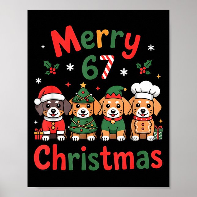 Cute Dachshund Christmas Design Funny Holiday Dog  Poster (Front)