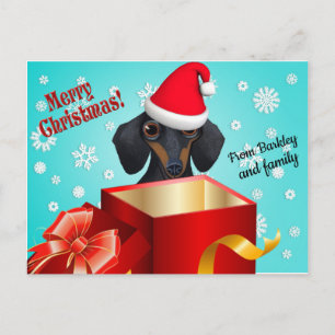 Cute Dachshund Christmas Greeting Card