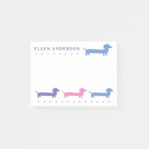 Cute Dachshund Custom Colors and Texts Post-it Notes