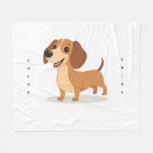 Cute Dachshund Dog Blanket – Cosy Illustrated Pet