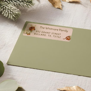 Cute Dachshund Dog Christmas Checkered Sweater Return Address Label